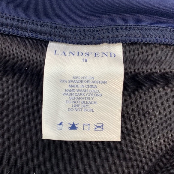 Lands End Swim Skirt 18 Blue Built in Briefs Stretch Beach Travel Elastic Waist - Picture 6 of 8